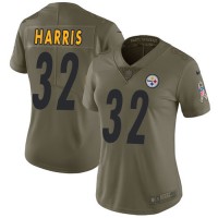 Nike Pittsburgh Steelers #32 Franco Harris Olive Women's Stitched NFL Limited 2017 Salute to Service Jersey