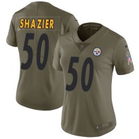 Nike Pittsburgh Steelers #50 Ryan Shazier Olive Women's Stitched NFL Limited 2017 Salute to Service Jersey