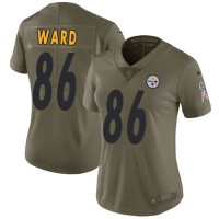 Nike Pittsburgh Steelers #86 Hines Ward Olive Women's Stitched NFL Limited 2017 Salute to Service Jersey