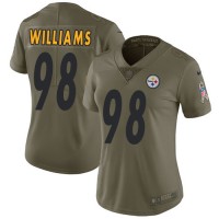 Nike Pittsburgh Steelers #98 Vince Williams Olive Women's Stitched NFL Limited 2017 Salute to Service Jersey
