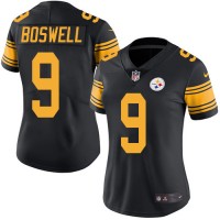Nike Pittsburgh Steelers #9 Chris Boswell Black Women's Stitched NFL Limited Rush Jersey