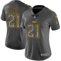 Nike Pittsburgh Steelers #21 Sean Davis Gray Static Women's Stitched NFL Vapor Untouchable Limited Jersey