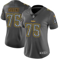 Nike Pittsburgh Steelers #75 Joe Greene Gray Static Women's Stitched NFL Vapor Untouchable Limited Jersey