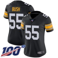 Nike Pittsburgh Steelers #55 Devin Bush Black Alternate Women's Stitched NFL 100th Season Vapor Limited Jersey