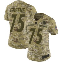 Nike Pittsburgh Steelers #75 Joe Greene Camo Women's Stitched NFL Limited 2018 Salute to Service Jersey