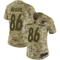 Nike Pittsburgh Steelers #86 Hines Ward Camo Women's Stitched NFL Limited 2018 Salute to Service Jersey