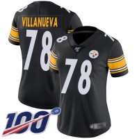Nike Pittsburgh Steelers #78 Alejandro Villanueva Black Team Color Women's Stitched NFL 100th Season Vapor Limited Jersey