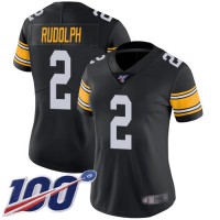 Nike Pittsburgh Steelers #2 Mason Rudolph Black Alternate Women's Stitched NFL 100th Season Vapor Limited Jersey