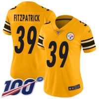 Nike Pittsburgh Steelers #39 Minkah Fitzpatrick Gold Women's Stitched NFL Limited Inverted Legend 100th Season Jersey