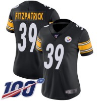 Nike Pittsburgh Steelers #39 Minkah Fitzpatrick Black Team Color Women's Stitched NFL 100th Season Vapor Limited Jersey