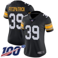 Nike Pittsburgh Steelers #39 Minkah Fitzpatrick Black Alternate Women's Stitched NFL 100th Season Vapor Limited Jersey