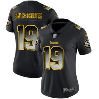 Nike Pittsburgh Steelers #19 JuJu Smith-Schuster Black Women's Stitched NFL Vapor Untouchable Limited Smoke Fashion Jersey