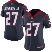 Nike Houston Texans #27 Duke Johnson Jr Navy Blue Team Color Women's Stitched NFL Vapor Untouchable Limited Jersey