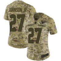 Nike Houston Texans #27 Duke Johnson Jr Camo Women's Stitched NFL Limited 2018 Salute to Service Jersey