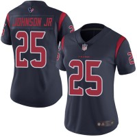 Nike Houston Texans #25 Duke Johnson Jr Navy Blue Women's Stitched NFL Limited Rush Jersey