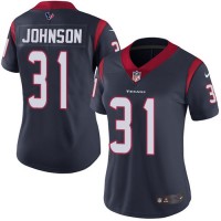 Nike Houston Texans #31 David Johnson Navy Blue Team Color Women's Stitched NFL Vapor Untouchable Limited Jersey