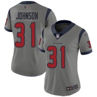 Nike Houston Texans #31 David Johnson Gray Women's Stitched NFL Limited Inverted Legend Jersey