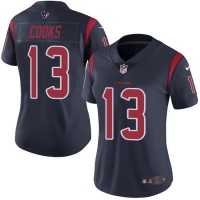 Nike Houston Texans #13 Brandin Cooks Navy Blue Women's Stitched NFL Limited Rush Jersey