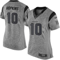 Nike Houston Texans #10 DeAndre Hopkins Gray Women's Stitched NFL Limited Gridiron Gray Jersey