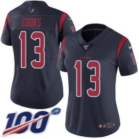 Nike Houston Texans #13 Brandin Cooks Navy Blue Women's Stitched NFL Limited Rush 100th Season Jersey