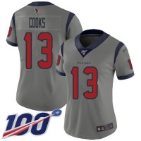 Nike Houston Texans #13 Brandin Cooks Gray Women's Stitched NFL Limited Inverted Legend 100th Season Jersey