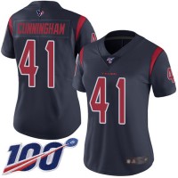 Nike Houston Texans #41 Zach Cunningham Navy Blue Women's Stitched NFL Limited Rush 100th Season Jersey