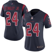 Nike Houston Texans #24 Derek Stingley Jr. Navy Blue Women's Stitched NFL Limited Rush Jersey