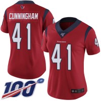 Nike Houston Texans #41 Zach Cunningham Red Alternate Women's Stitched NFL 100th Season Vapor Limited Jersey