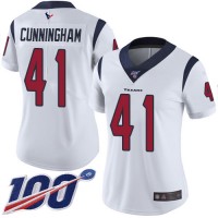 Nike Houston Texans #41 Zach Cunningham White Women's Stitched NFL 100th Season Vapor Limited Jersey