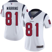 Nike Houston Texans #81 Kahale Warring White Women's Stitched NFL Vapor Untouchable Limited Jersey