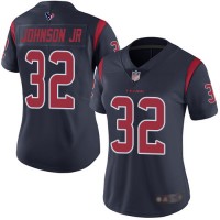 Nike Houston Texans #32 Lonnie Johnson Jr. Navy Blue Women's Stitched NFL Limited Rush Jersey