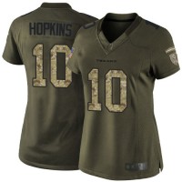 Nike Houston Texans #10 DeAndre Hopkins Green Women's Stitched NFL Limited 2015 Salute to Service Jersey