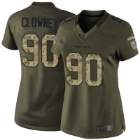 Nike Houston Texans #90 Jadeveon Clowney Green Women's Stitched NFL Limited 2015 Salute to Service Jersey