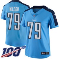 Nike Tennessee Titans #79 Isaiah Wilson Light Blue Women's Stitched NFL Limited Rush 100th Season Jersey