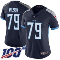 Nike Tennessee Titans #79 Isaiah Wilson Navy Blue Team Color Women's Stitched NFL 100th Season Vapor Untouchable Limited Jersey