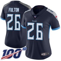 Nike Tennessee Titans #26 Kristian Fulton Navy Blue Team Color Women's Stitched NFL 100th Season Vapor Untouchable Limited Jersey