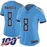 Nike Tennessee Titans #8 Marcus Mariota Light Blue Alternate Women's Stitched NFL 100th Season Vapor Limited Jersey