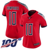 Nike Tennessee Titans #10 Adam Humphries Red Women's Stitched NFL Limited Inverted Legend 100th Season Jersey