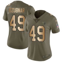 Nike Tennessee Titans #49 Nick Dzubnar Olive/Gold Women's Stitched NFL Limited 2017 Salute To Service Jersey