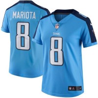 Nike Tennessee Titans #8 Marcus Mariota Light Blue Women's Stitched NFL Limited Rush Jersey