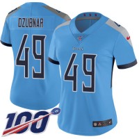 Nike Tennessee Titans #49 Nick Dzubnar Light Blue Alternate Women's Stitched NFL 100th Season Vapor Untouchable Limited Jersey