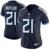 Nike Tennessee Titans #21 Malcolm Butler Navy Blue Team Color Women's Stitched NFL Vapor Untouchable Limited Jersey