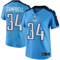 Nike Tennessee Titans #34 Earl Campbell Light Blue Women's Stitched NFL Limited Rush Jersey