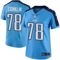 Nike Tennessee Titans #78 Jack Conklin Light Blue Women's Stitched NFL Limited Rush Jersey