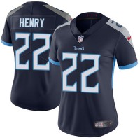 Nike Tennessee Titans #22 Derrick Henry Navy Blue Team Color Women's Stitched NFL Vapor Untouchable Limited Jersey