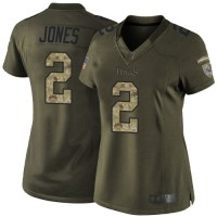 Nike Tennessee Titans #2 Julio Jones Green Women's Stitched NFL Limited 2015 Salute to Service Jersey