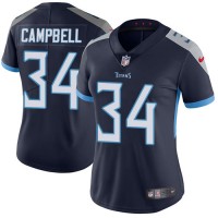 Nike Tennessee Titans #34 Earl Campbell Navy Blue Team Color Women's Stitched NFL Vapor Untouchable Limited Jersey