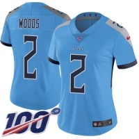 Nike Tennessee Titans #2 Robert Woods Light Blue Alternate Women's Stitched NFL 100th Season Vapor Limited Jersey