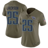 Nike Tennessee Titans #25 Adoree' Jackson Olive Women's Stitched NFL Limited 2017 Salute to Service Jersey