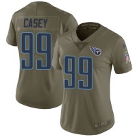 Nike Tennessee Titans #99 Jurrell Casey Olive Women's Stitched NFL Limited 2017 Salute to Service Jersey